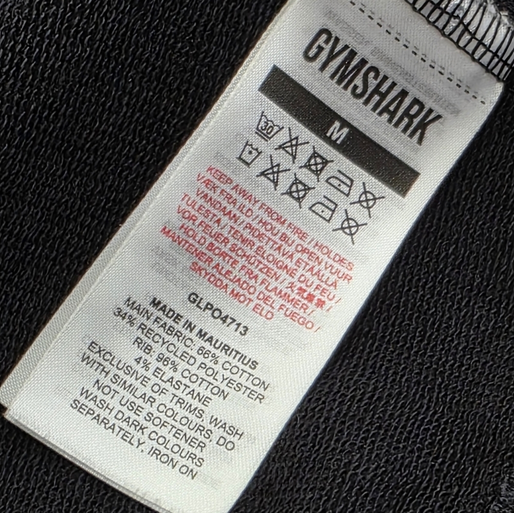 Gymshark black and white crop crew neck sweatshirt size M - Picture 9 of 12
